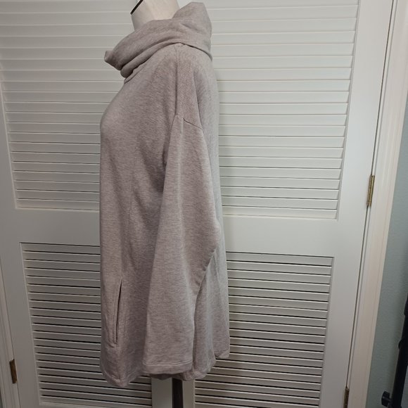 Soft Surroundings Tan Cowl Neck Knit Fleece Tunic - Picture 7 of 10